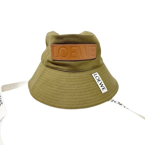 Loewe Fisherman Hat Bucket sand Beige womens Size 57 logo ribbon ties - Picture 4 of 13